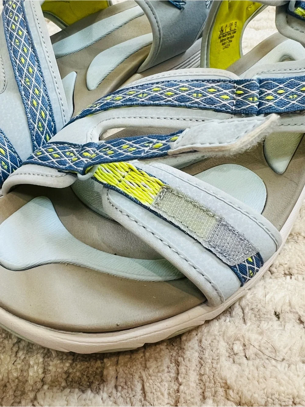 Ryka Womens Ginger Lt Blue Adjustable Comfort Sport Sandal Size 10W